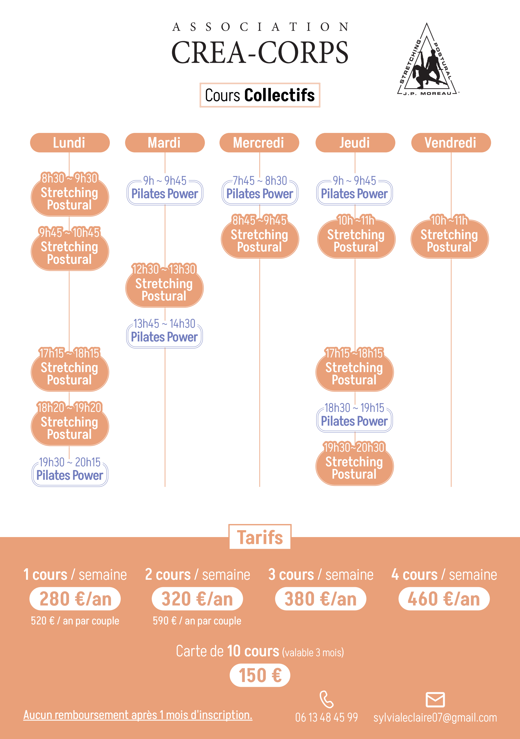 Calendrier 2025 de Stretching postural  à Montélimar 