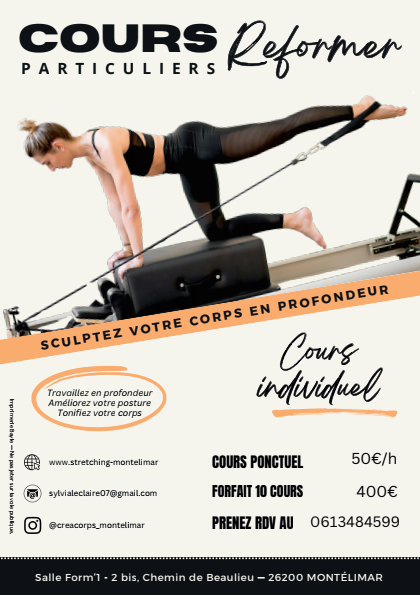 Cours particuliers et personnalisables sur la machine Reformer Pilates à Montélimar 